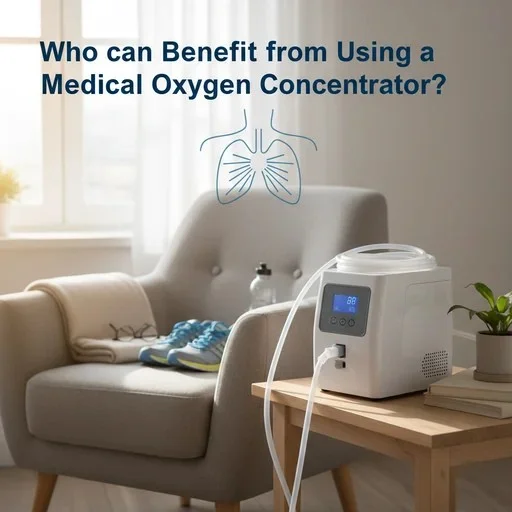 A comfortable chair with a medical oxygen concentrator nearby, highlighting the benefits for patients in need of oxygen therapy