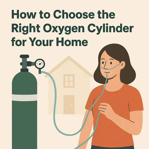 woman using an oxygen cylinder at home