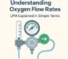 Oxygen flow meter showing flow rates in liters per minute