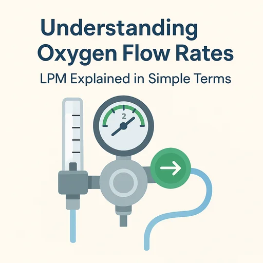 Oxygen flow meter showing flow rates in liters per minute