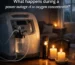 An oxygen concentrator during a power outage with candles and a flashlight.
